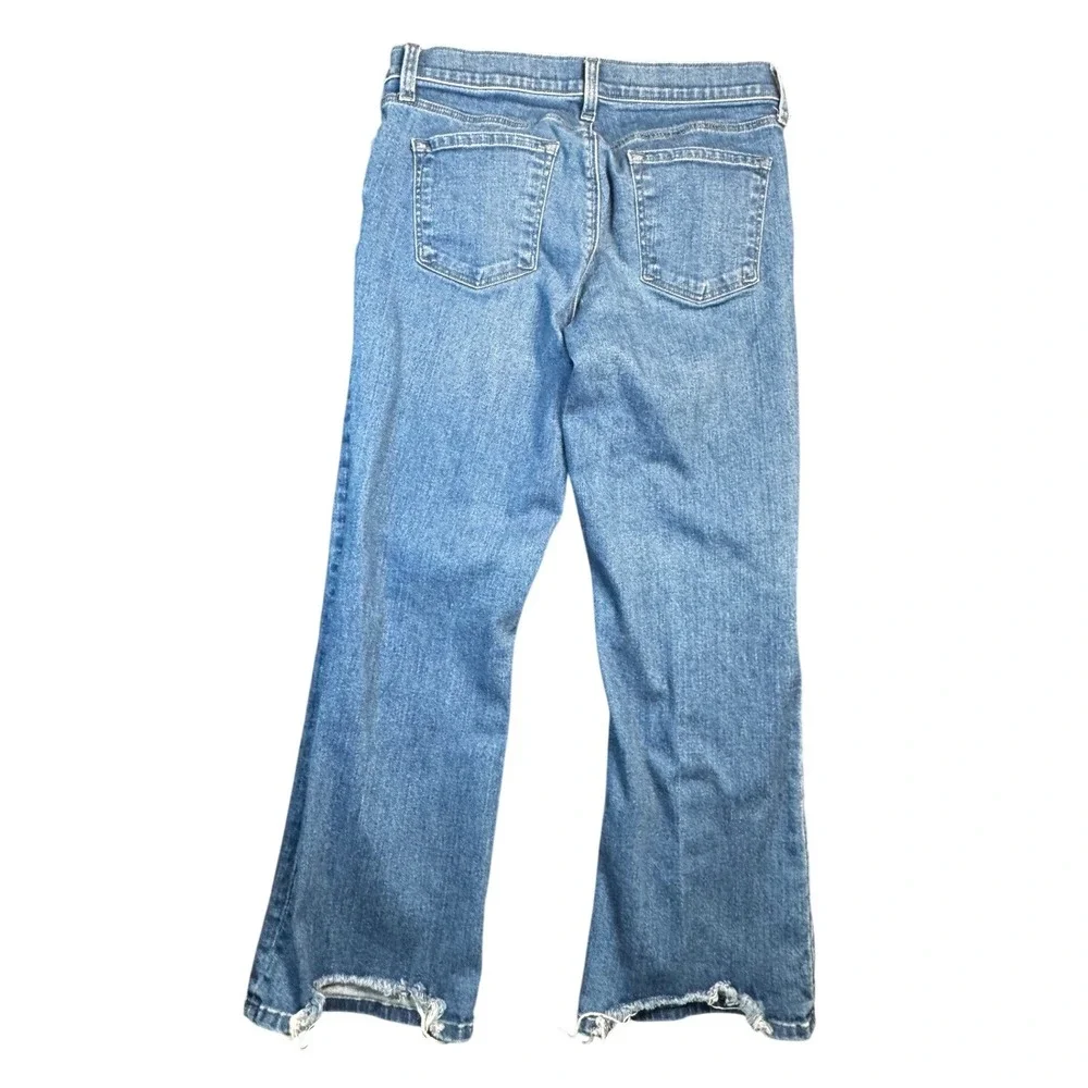 J Brand Jeans Womens 27 Blue Medium Wash Raw Hem Cropped Flare Denim Kick - Picture 6 of 8